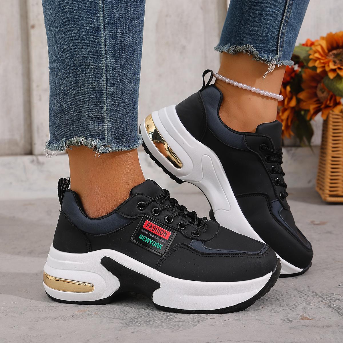 

Women Height Increase Sneakers Non-Slip Jogging Running Shoes Ladies High Quality Waterproof Shoes Autumn Sneakers Comfortable 36 чорний