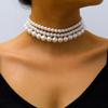 Aihua 4/6/8/10/14mm Elegant Imitation Pearl Beaded Choker Necklaces Collar for Women Wedding Bridal Party Jewelry Gifts