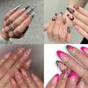 New 24-Piece Manicure Nail Film European And American Spice Girls 3D Three-Dimensional Collection French Long Almond Wearing Armor