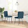 Dining Chairs 2 Pcs Blue Velvet