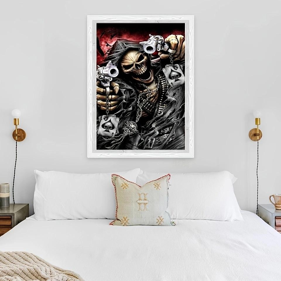 5D-Diamantgemälde zum Selbermachen, Skelett-Krieger, für Erwachsene und Kinder, Sticksets, vollständige Strass-Diamantgemälde, handgefertigte Heimdekorationsgeschenke