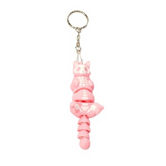 Keychain Mini Cat Key Chain Soft 3D Printed Stress Reliever Compact Size Clip-On Bag
