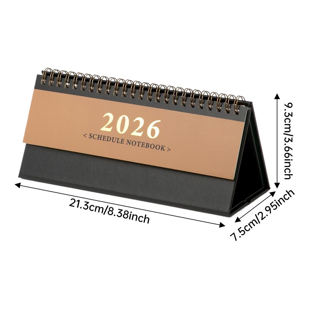 2026 English Mini Desk Calendar Desktop Display Portable Calendar Desktop Decoration Handmade Diary Simple Style