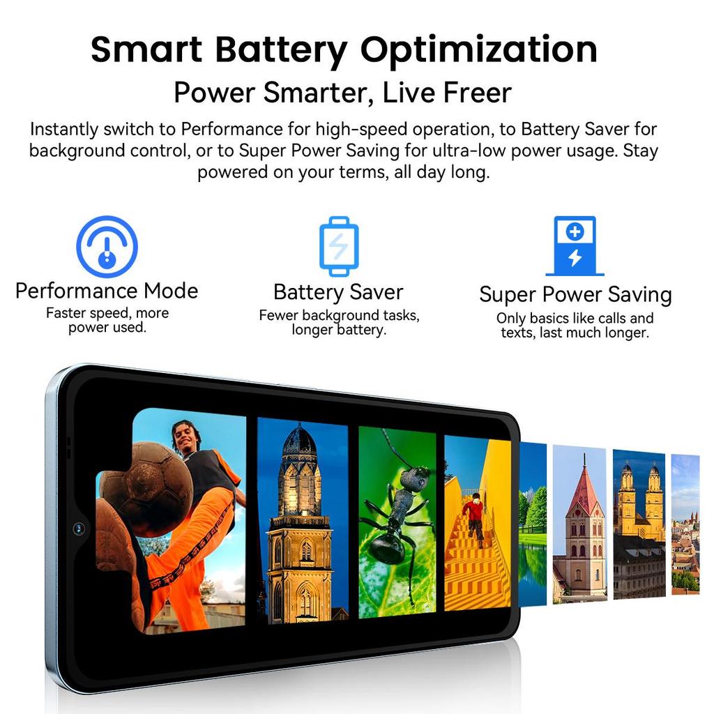 Blackview WAVE 9C  Android 15 6.56-inch HD+ Display Octa-core Unisoc Tiger T603 4GB/8GB RAM 64/128GB ROM Smartphone