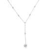 Fashion Jewelry Sun Burst Charm Pendant Cz Station Link Chain Long Sexy Women Lariat Long Chain Layer Necklace
