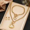 Jewelry Set INS Exquisite Love Fashion Stainless Steel Bracelet Earrings Necklace Pendant Set Women's Daily Goods Party Favors