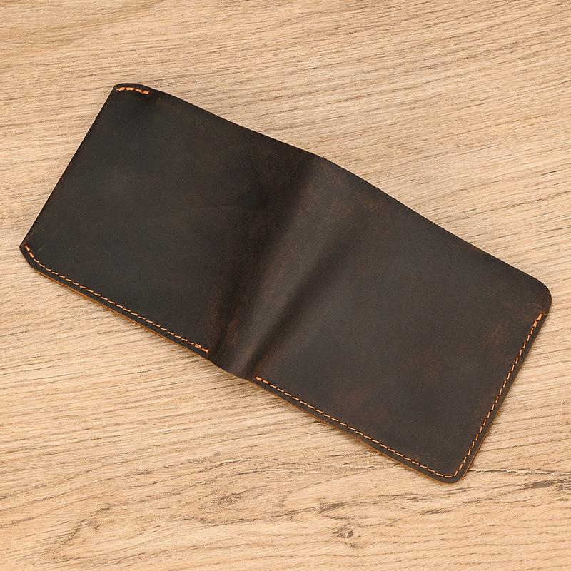 Men'S Retro Leather Short Wallet With Zipper Change Bag First Layer Cowhide Multi-Card Crazy Horse Leather 20% Off Wallet