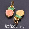 5pcs Fashion Strawberry Peach Watermelon Enamel Charm For Jewelry Making Supplies 3D Alloy Pendant DIY Accessories Findings Bulk