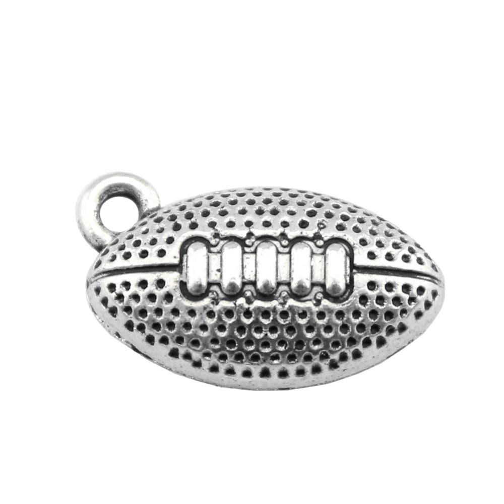 

10шт Футбольные Подвески Античное Серебро Цвет Цинковый Сплав 17X10мм