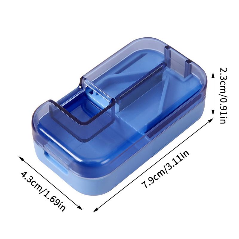 Multifunctional Medicine Tablet Cutter Pill Cutter Tablet Storage Box Medication Splitter Mini Portable Pill Dispenser