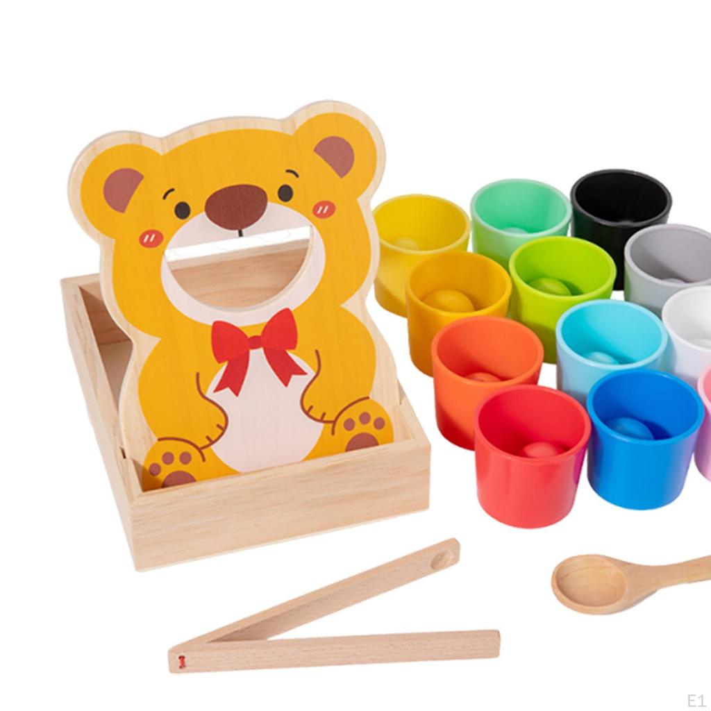 Animal Feeding Game Simulation Toy for Children's Food Set Wooden Sensory Cognitive