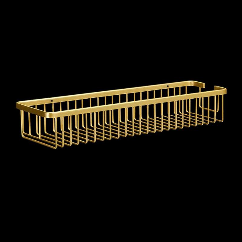 Wall Mounted Bathroom Shelf Shampoo Cosmetic Storage Rack Brushed Gold Storage Organizer Rack Soap Cosmetic Shelf Household Item
