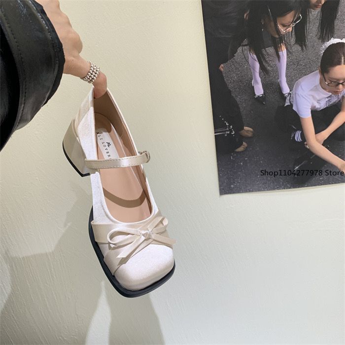 Fashion 2025 Spring Autumn Mary Jane Shoes Fashion Shallow Round Toe Mid Heel Shoes Ladies Elegant Outdoor Single Pumps Shoes