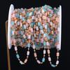 1Meter Macarron Crystal Cuboid Cube Beads Copper Chains Necklaces Bracelets Chain DIY Cloth Keychain Accessories Jewelry Making