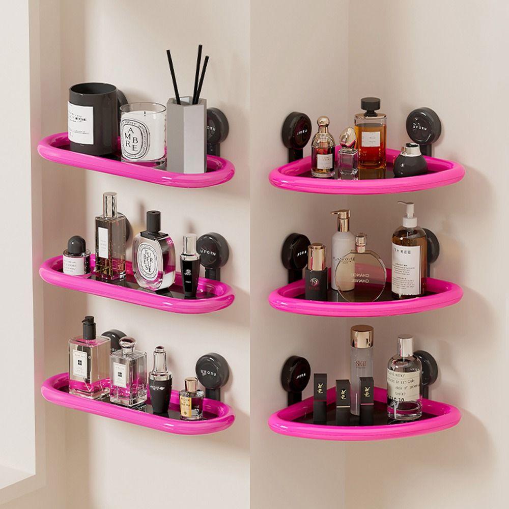 Free Punch Suction Cup Storage Shelf Drainable Toiletries Organizer  Bathroom Accessories
