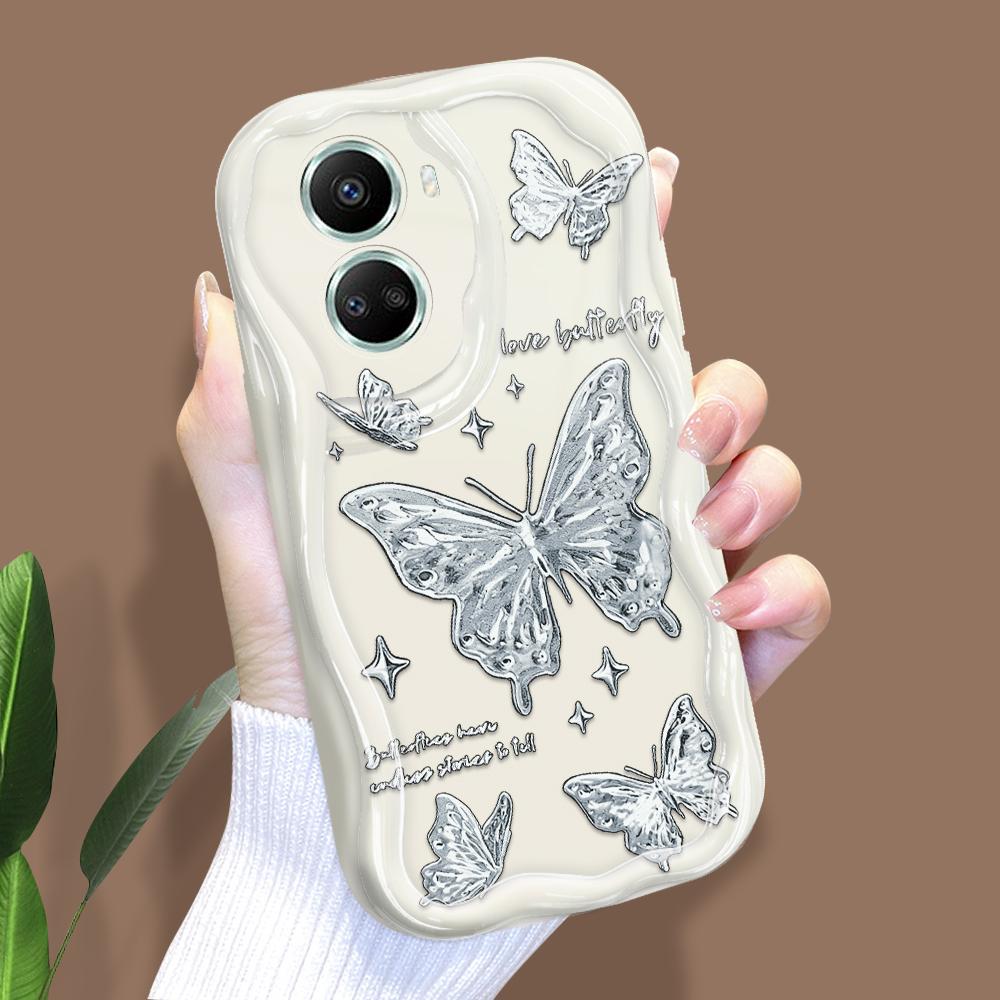 For Honor 90Lite X6B X8 Infinix Hot 30 40i 40Pro Smart8 Vivo V27 V29e V30e Moto G84 Fashion Girl Cream Texture Soft Silicone Full Lens Protect Casing