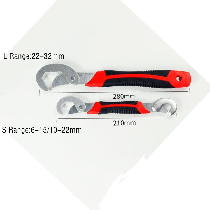 2 Pcs/Set 14-30/30-60mm Universal Key Pipe Wrench Open End Spanner Set High-carbon Steel Snap Grip Tool Plumber Multi Hand Tool