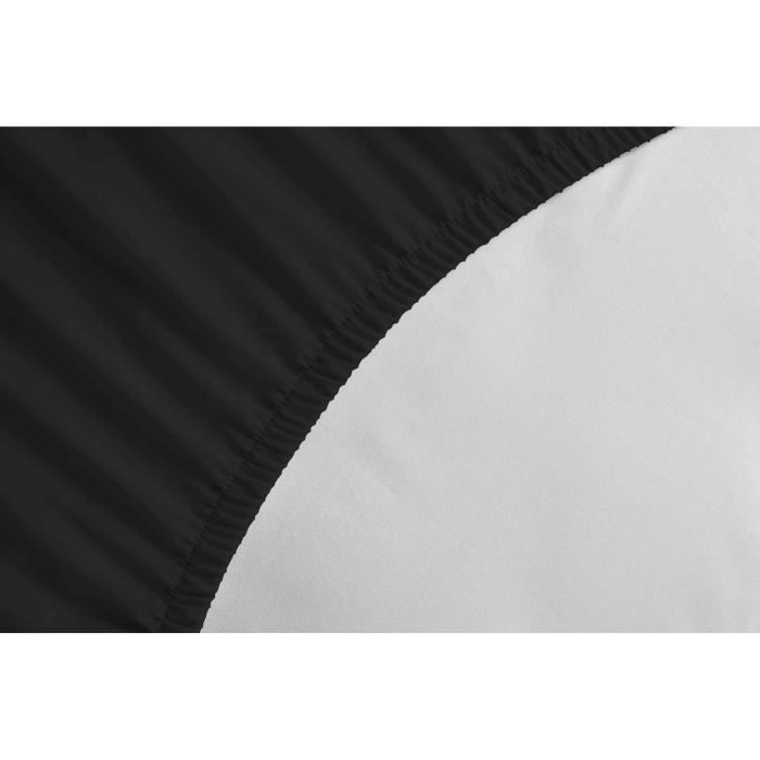 Fitted Sheet - HOME LINGE PASSION - HP72107 - Microfiber 82 G - 140 X 190 Cm - Pocket 30 Cm - Black