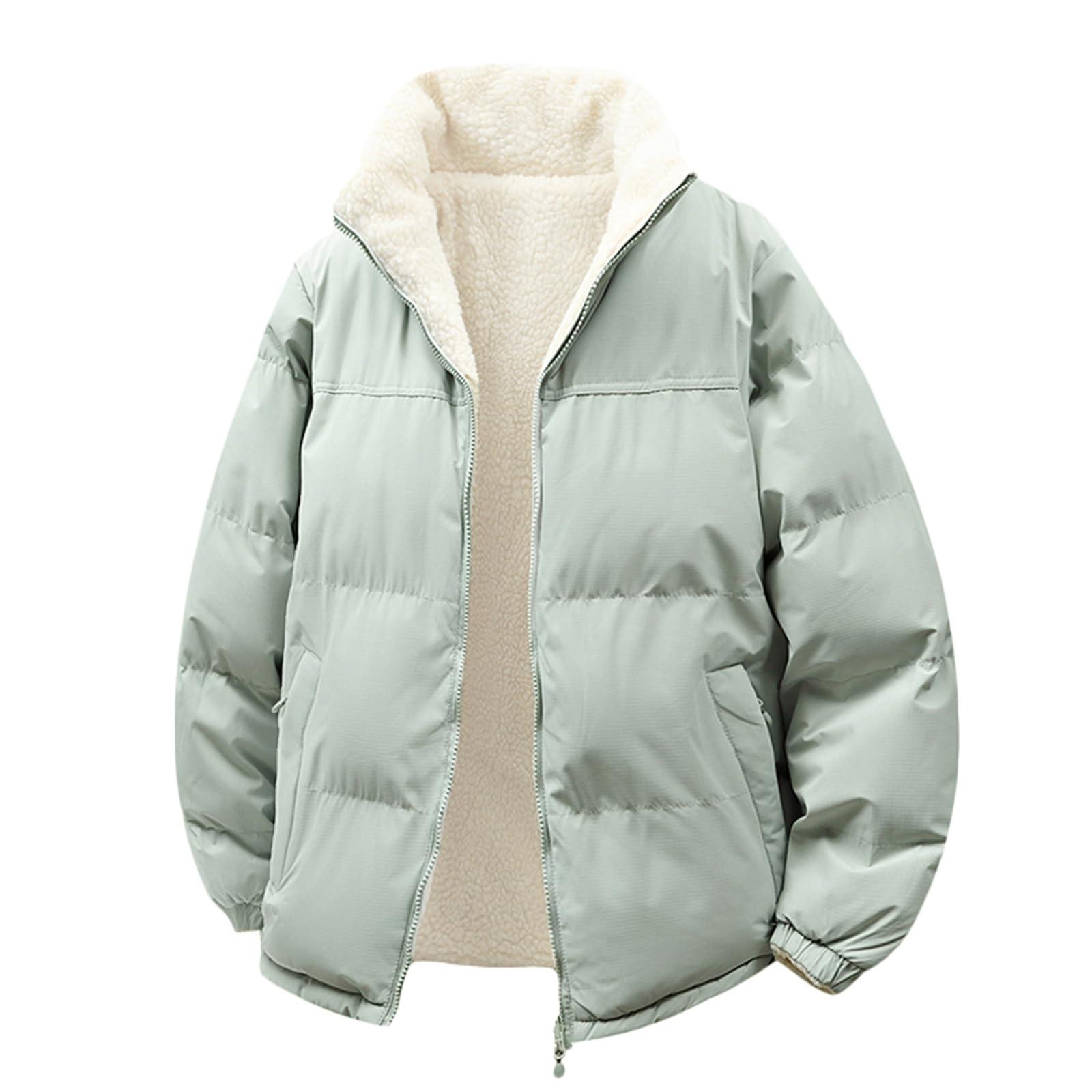 

Unisex Reversible Jacket | Water-Resistant Windproof Multi-Pocket Zip-Up Coat For Outdoor & Casual Wear L