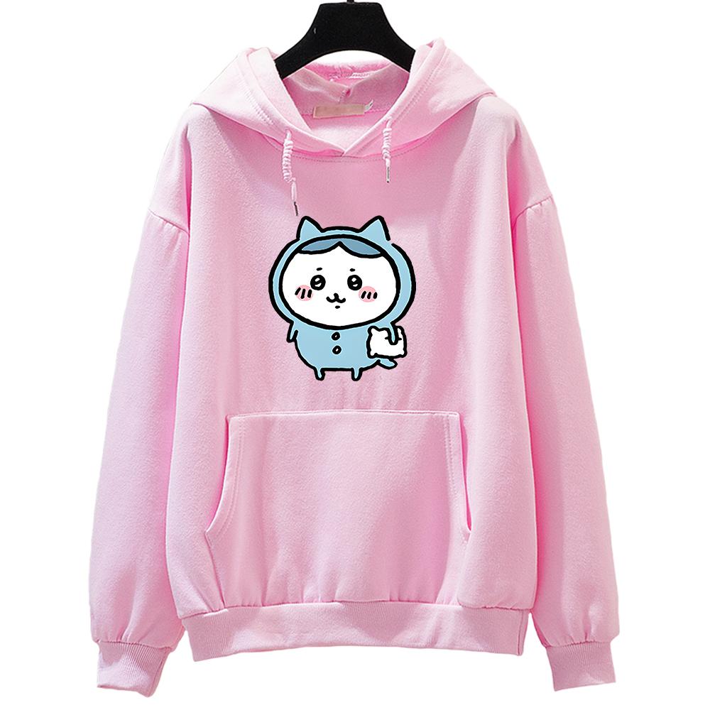 Chiikawa Aesthetic Hoodie Comic Sweatwear Couple Sweatshirt Regular Fit Women/men Printing Grunge Japanese Anime Regular Girls