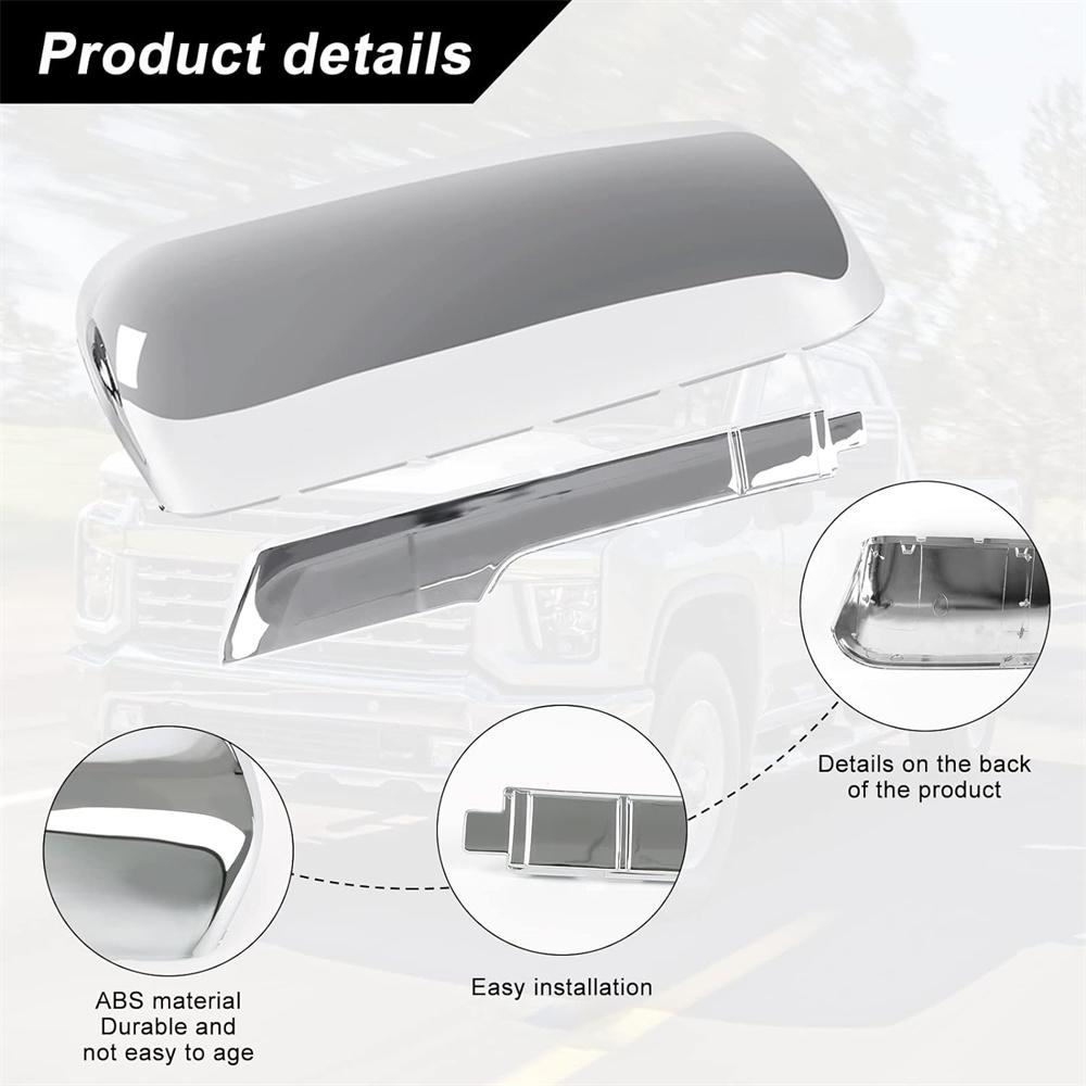 Top&Side Mirror Cover Caps For Chevy Silverado GMC Sierra HD 2500 3500 2020-2023