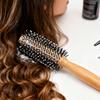Round Hair Brush Smoothing Hair Reduces Frizz Wooden Round Curling Roller Comb with Anti Static Handle for Men Women