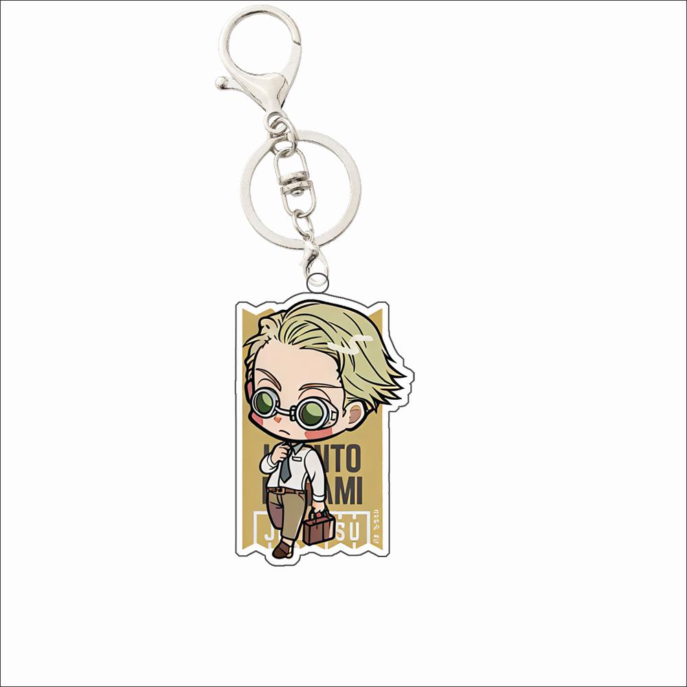 Anime Acryl Sleutelhanger voor Jjk Satoru Gojo Kento Nanami Mahito Suguru Geto Megumi Fushiguro Zelfgemaakte Acryl Sleutelhanger Hanger beige