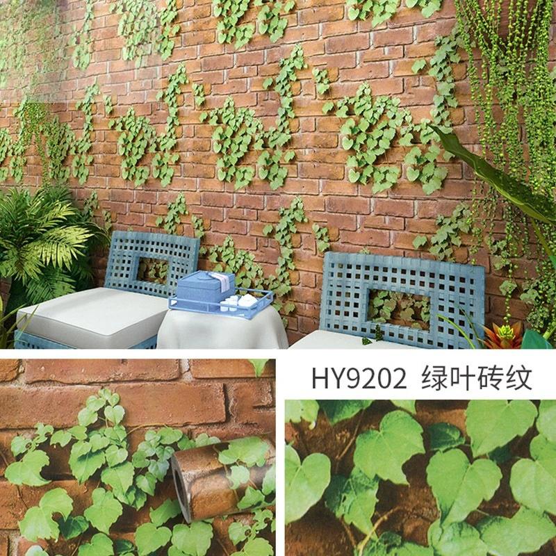 Heimdeko 3D Ziegelmuster PVC Selbstklebende Tapete Wohnzimmer Wanddekoration Tapete Restaurantdekoration