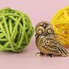 1 Stück Retro Vogel Tierfiguren Mini Eulenstatue Metall Messing Tee Haustier Tischornament Heimdekorationszubehör Miniaturen Handwerk