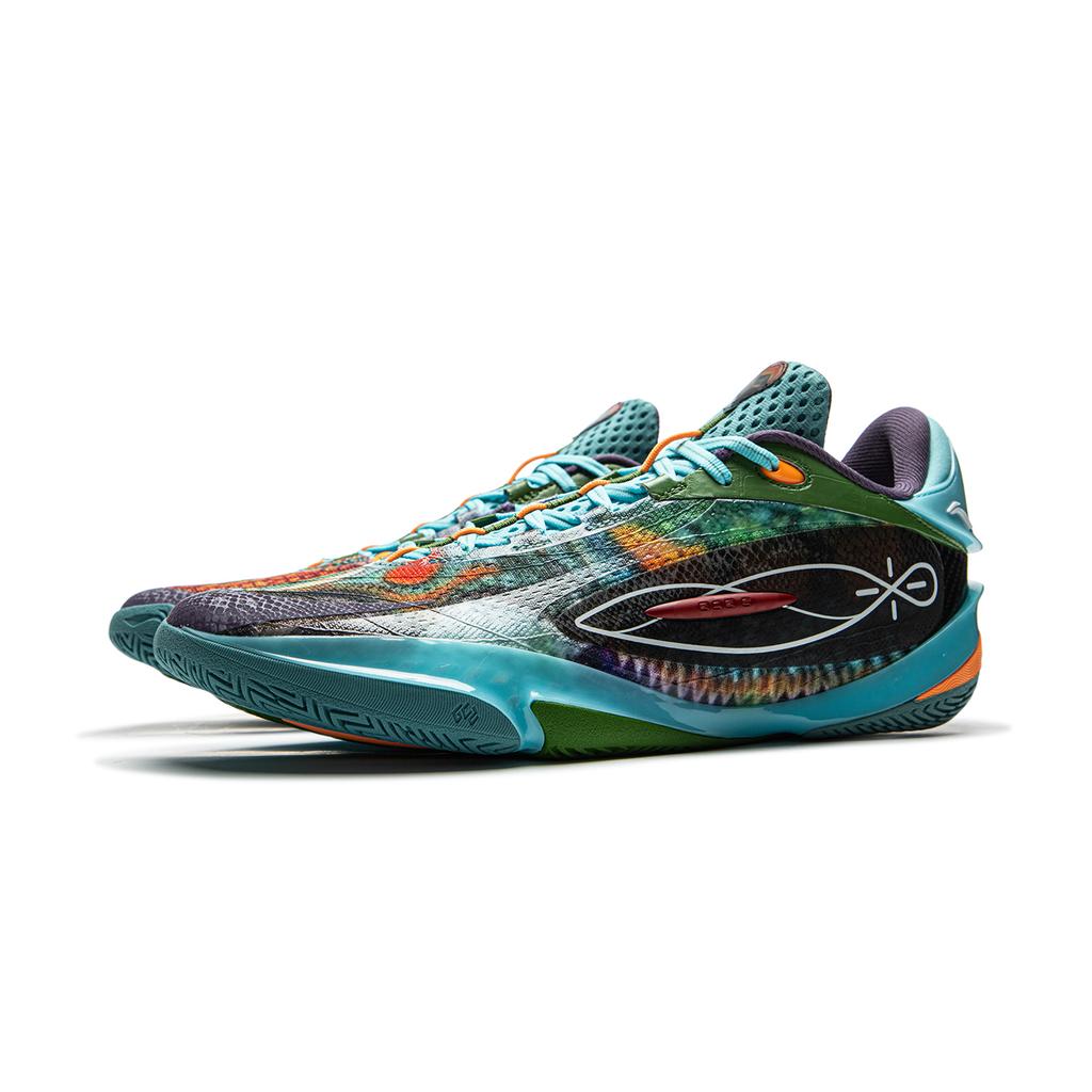 Nové basketbalové boty LiNing Wade 808 5 ULTRA s odpružením, protiskluzové, nízké, pánské, modré, zelené, fialové ABAV015-5