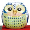 Japanese Warehouse Owl Figurine Pottery Kutani Ware Pair Owl Sheng Feng Shui Good Luck Lucky Charm Interior