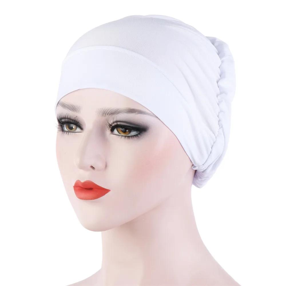 New Underscarf Women Chemo Cap Muslim Hijab Turban Bone Bonnet Stretch Inner Ninja Hat Bone Bonnet Tube Headwear Head Scarf Wrap