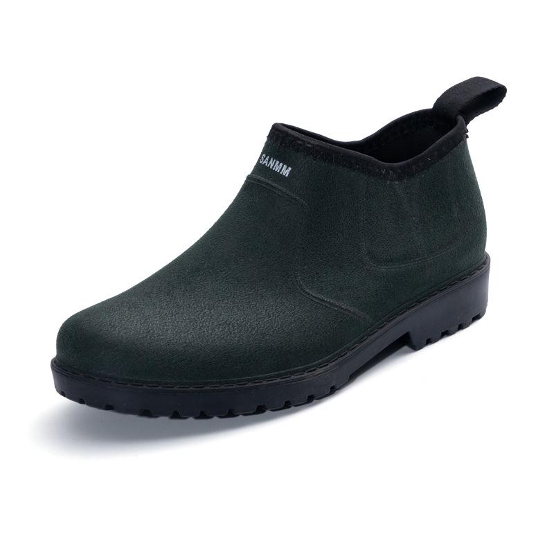 Men s Waterproof Low-Top Casual Rubber Boots - Non-Slip Kitchen & Work Overshoes 39 зелёный