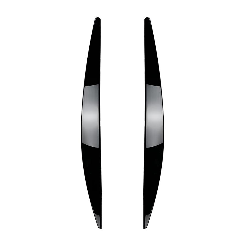 Headlight Lamp Eyebrows Cover Trim For 2015-2017 Skoda Octavia Mk3 Car Auto Eyelids Lids ABS Glossy Black