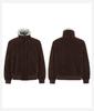 Unisex Winter Hunting Jacket: Wolf & Eagle Design, Thick Velvet & Cotton, Asymmetrical Lapel, Suede Accent, Stand Collar.