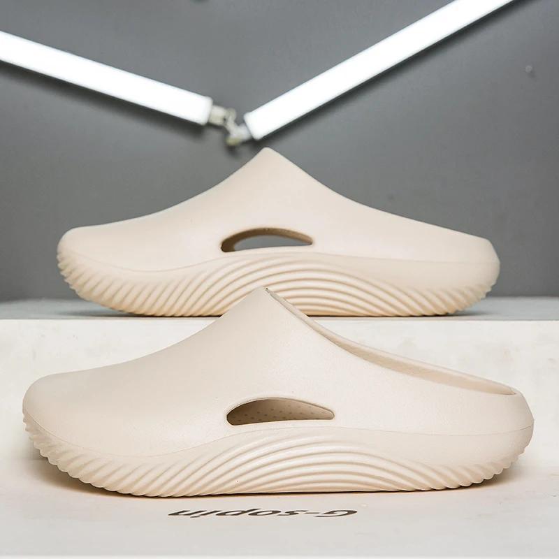 WaterProof Men Slippers Non-slip Chef Shoes Breathable Slip on Home Casual Slippers Lightweight Beach Sandals Male Garden Clogs