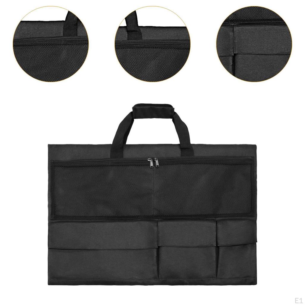Monitor Tragetasche Tragetasche Mehrere Fächer Schwarz Kratzfest Oxford-Gewebe Tragbarer Computer