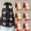 2 Pezzi Pinze per Capelli a Forma di Farfalla in Garza per Bambine Principesse Spille per Capelli con Nappa di Perle e Treccia Dolci Accessori per Capelli per Feste di Bambini