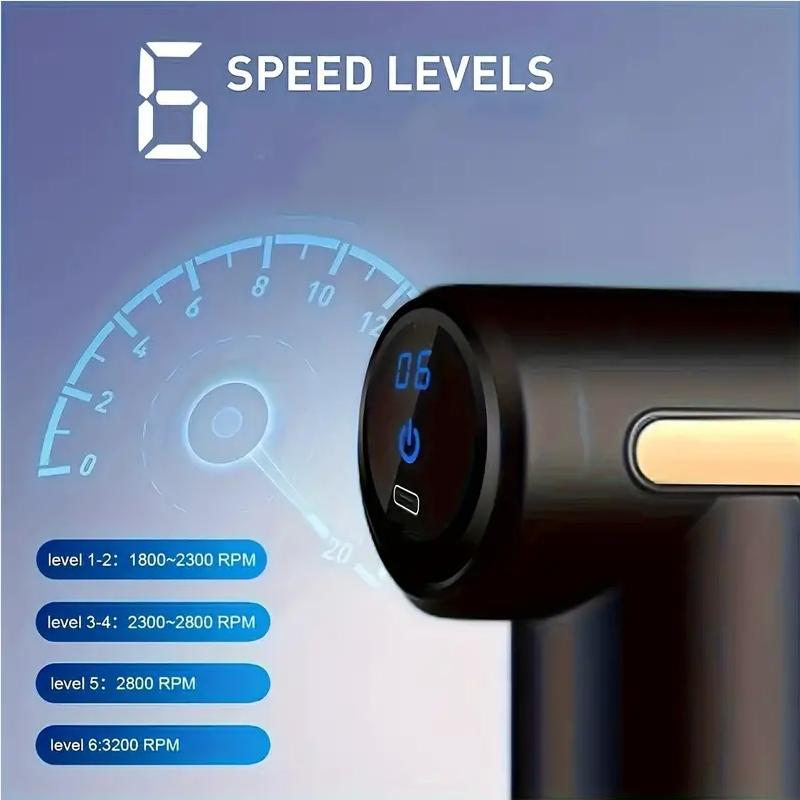 Mini Massage Gun Muscle Massager With 6 Speeds Type-C Charging Portable Electric Handheld Body Massager