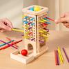 Kids' Wooden 3-in-1 Pick-Up Sticks Game: Dice, Color Recognition, Educational Parent-Child Interaction Table Toy