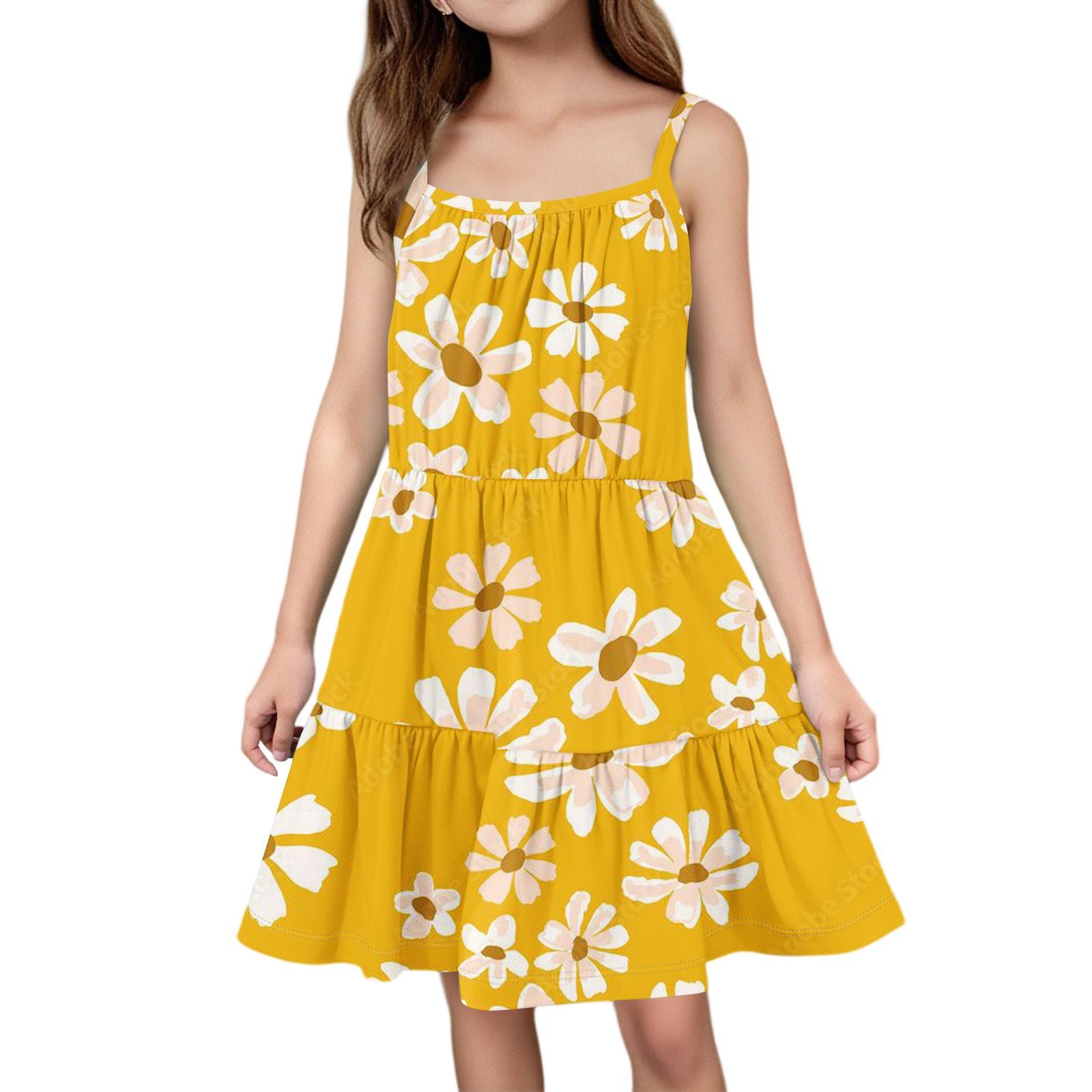 Children s Summer Casual Fashion Round Neck Sleeveless Dress 130