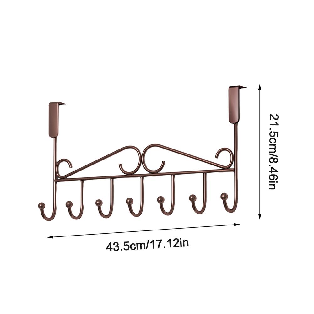 

7 Hooks Over The Door Hooks carbon Steel Hanger Clothes Towel Storage Holder Bathroom Organizer Rack Clothes Coat Hat Hanger