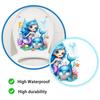 Toilet Sticker, Traceless Tear-Off Design Waterproof PVC Decal, Self-Adhesive Ocean Mermaid Pattern Bathroom Sticker with Dolphins Jellyfish Seahorses