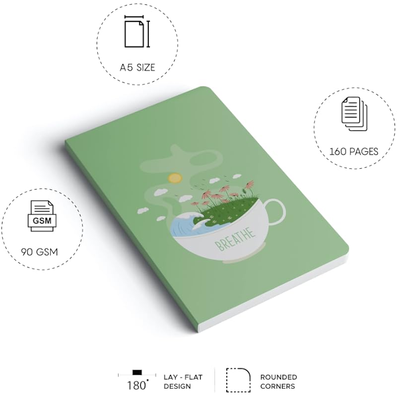 Factor Notes A5 Notebook: Ruled | 90 Gsm | 160 Pages (Breathe)