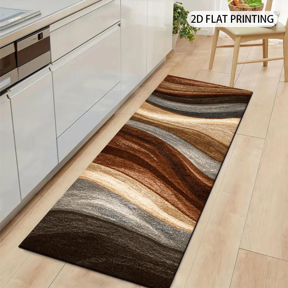 1Pcs Modern Minimalist Brown Non-Slip Washable Area Rug Runner for Entryway, Living Room, Bedroom & Patio