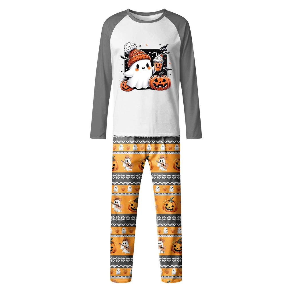 Print Cute Family Set Pajamas, Home Clothes, Family Set Long Sleeve Top Pants Set