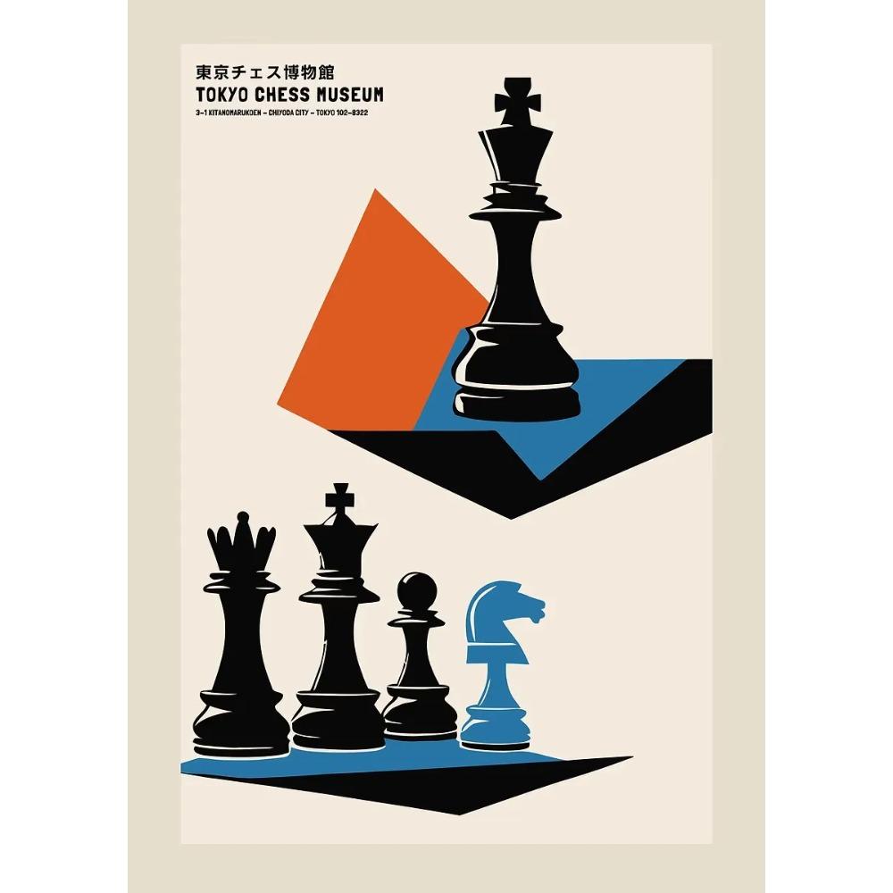 International Chess Posters Geometric Chessboard Minimalist Game Prints Canvas Painting Wall Art Pictures Home Living Room Decor