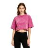 Trendy Loose-Fit Crop Top for Plus-Size - Short-Sleeved Sports T-Shirt