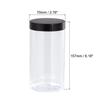 uxcell Round Plastic Jars with Black Screw Top Clear Empty Containers for Storage and Wide 4 Pieces Lid, Organization, Mouth, 1500ml,