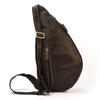 Wind Retro Men'S Breast Bag, Crazy Horse Leather Men'S Oblique Span Bag, Genuine Leather Casual Outdoor Travel Bag, Shoulder Bag.